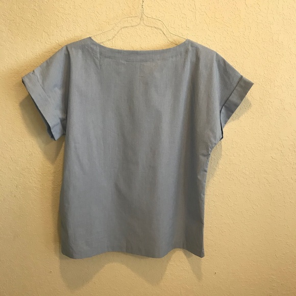 NWT Banana Republic rolled sleeve boat neck blouse - Picture 3 of 5